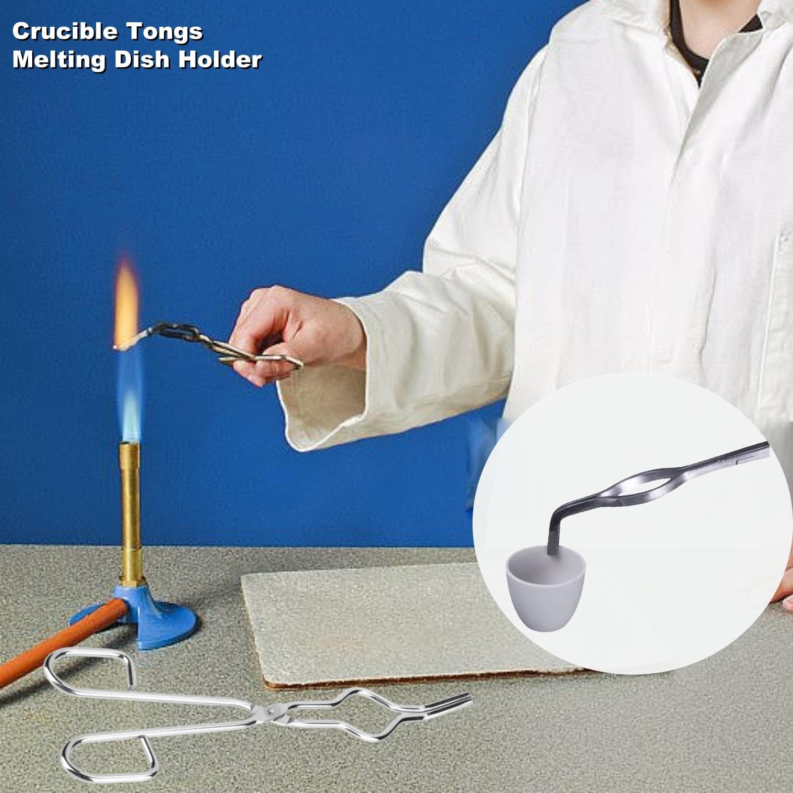 Pinze per crogiolo in acciaio inossidabile per laboratorio, Professionale Crogiolo Forcipe Morsetto Becher Pinze portapinze(250mm)