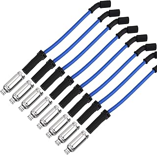 10.2 MM Racing Spark Plug Wires for LR4 LM7 L59 L33 LQ4 LQ9 Escalade Avalanche Silverado Tahoe W4500 Tiltmaster Sierra Yukon H2 4.8L 5.3L 6.0L 8.1L V8 1999-2007 Blue