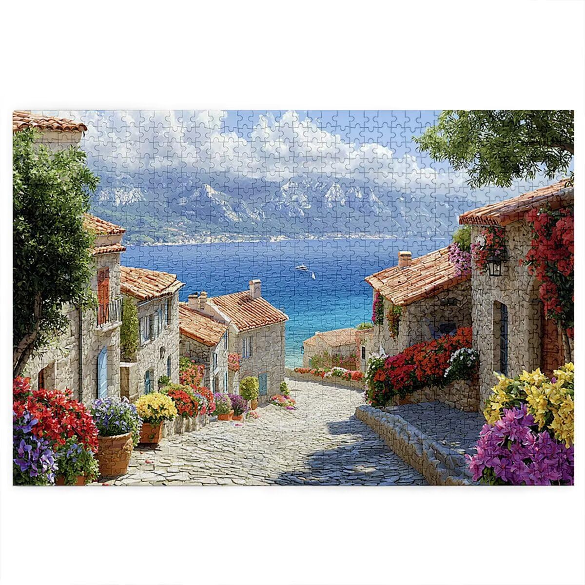 Puzzle 5000 elementów, Włochy, krajobraz, 5000 elementów, drewniane puzzle dla dorosłych, trudna łamigłówka, gra logiczna dla całej rodziny, drewniane puzzle do dekoracji salonu, na prezenty, B-60
