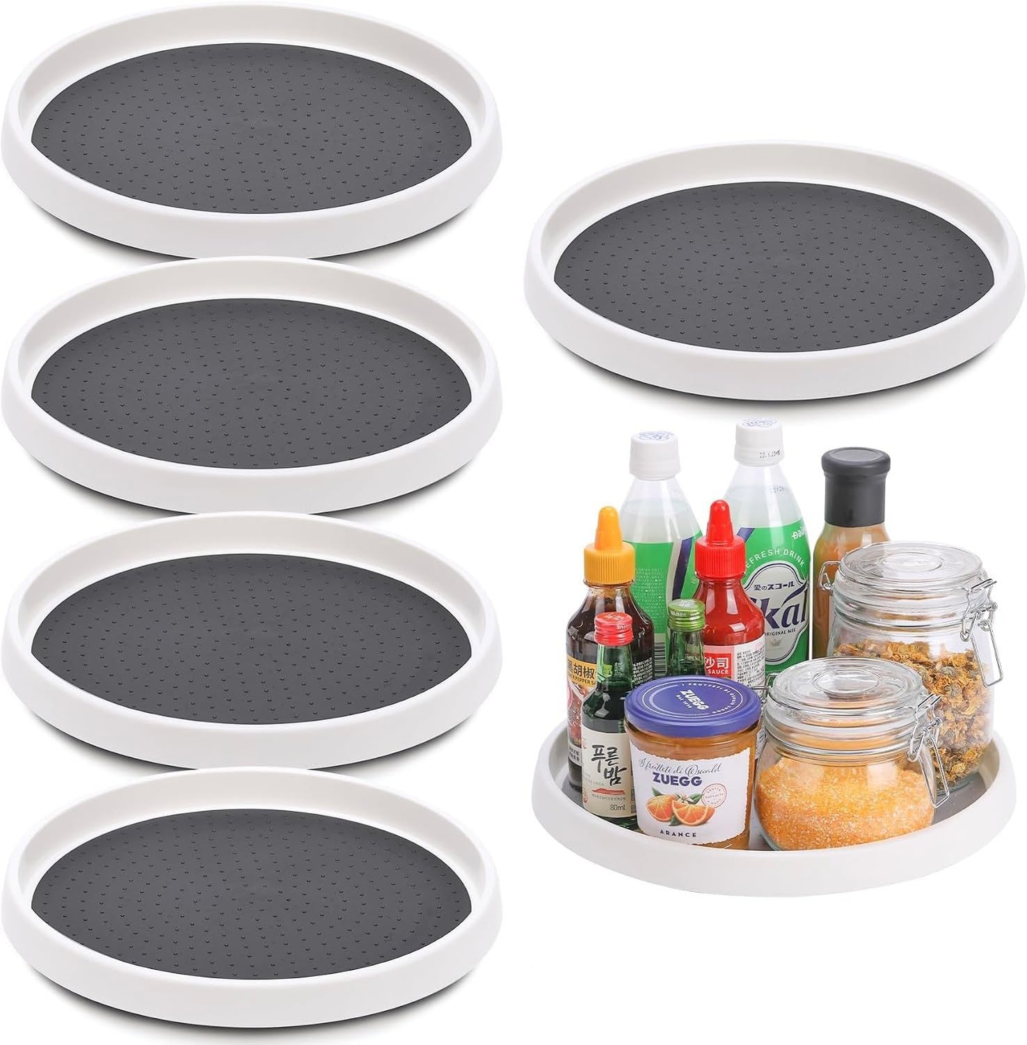 Obrotowy organizator szafkowy, Szary 12 w 6 opakach, Szary 12 w 6 opakach