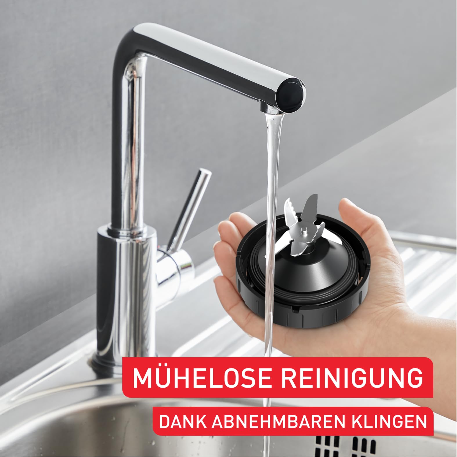 Tefal Blendforce 2 Standmixer, 800 Watt, Powelix-Technologie, stoßfester 1,75 L Behälter aus Thermosglas, Mixer mit Luftkühlsystem, einfache Reinigung, Behälter spülmaschinengeeignet, Schwarz, BL4358