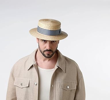 Marchen◆25SS◆See-through band boater hat_2color B Couture Clarence Boater Hat Size 55 Cm at Amazon Men's
