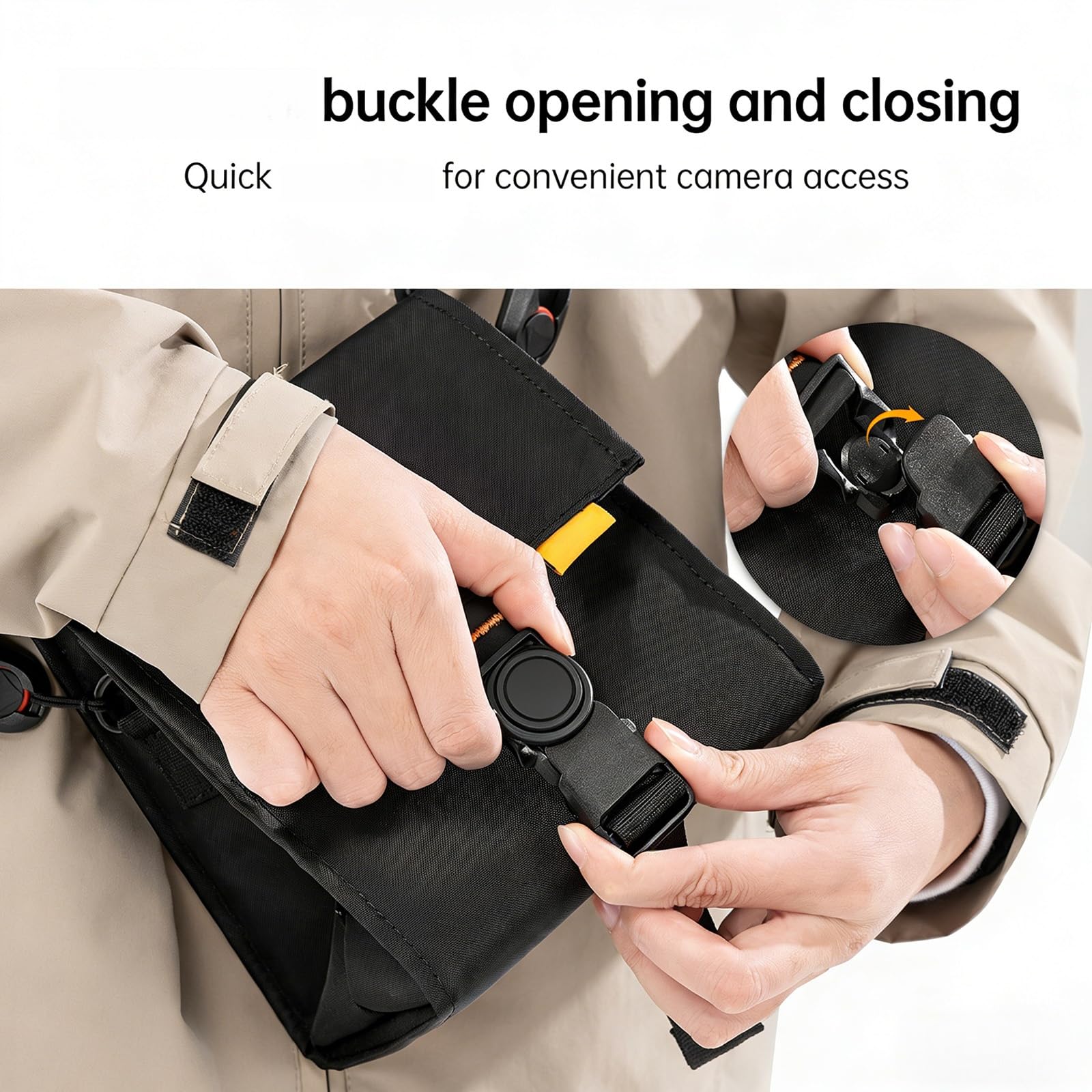 Borsa a tracolla ergonomica per fotocamera, resistente all'acqua, borsa a tracolla per un facile trasporto