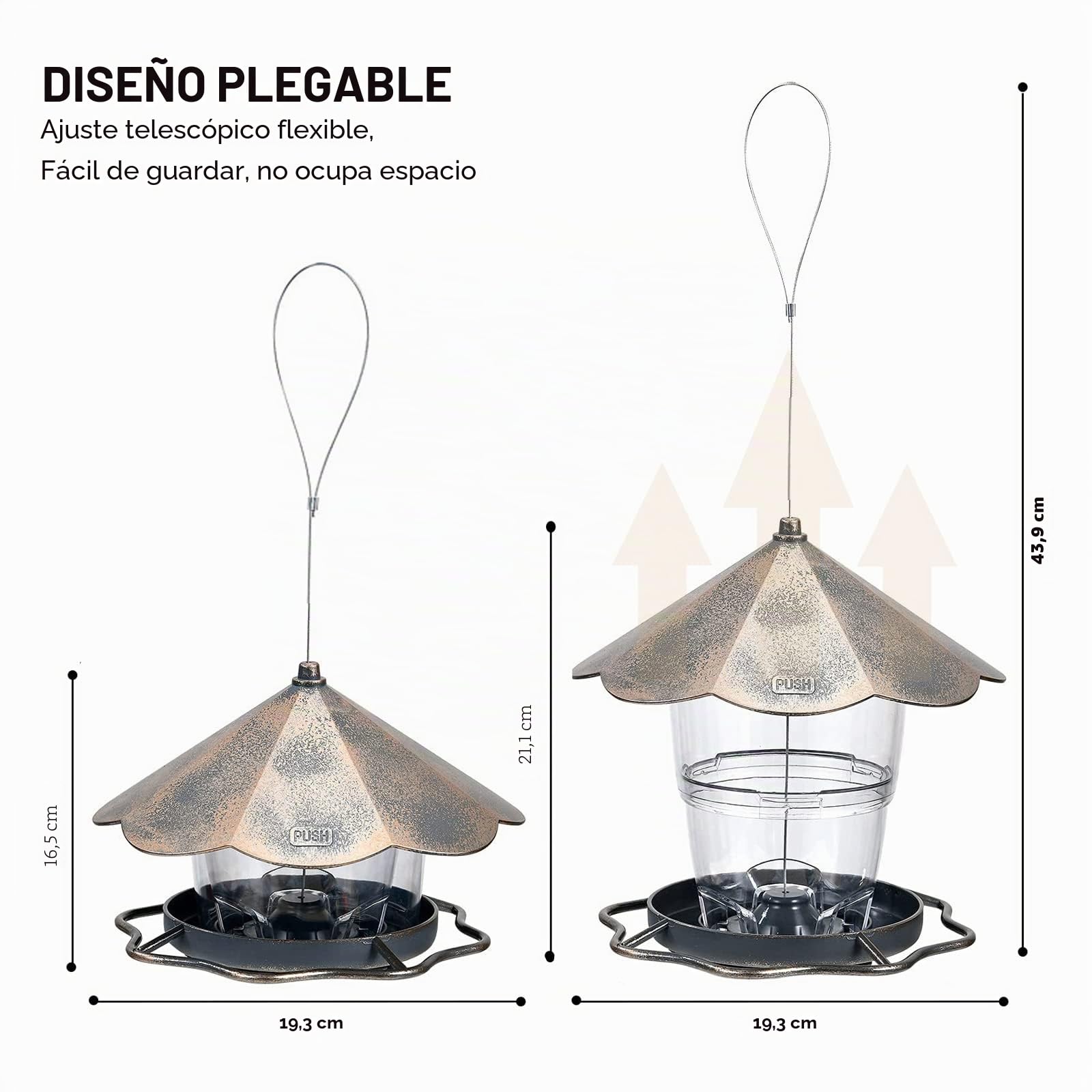 SANOTO Comedero Pajaros Exterior Gran Capacidad Comedero Colgante para Pájaros Comedero Pajaros Jardin Balcón Exterior Impermeable Comedero Pajaros Silvestres - Decoracion Jardin