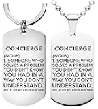 99WakeUp CONCIERGE Definition Meaning Keychain Necklace - Set of 2 Key chain Office Gift