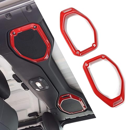 Cubierta para marco de altavoz de techo superior para Jeep Wrangler JL JLU Gladiator JT 2018-2021 (rojo)