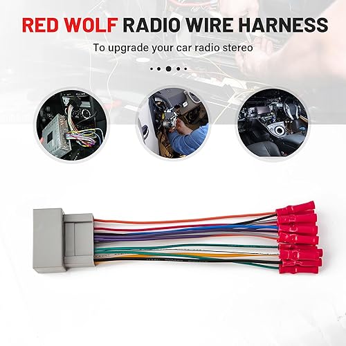 Miniatura 5 de RED WOLF Arnés de radio de coche compatible con Honda Civic Accord 2006-2017, seleccione para Acura 2009-2012, instale el adaptador de cable de la