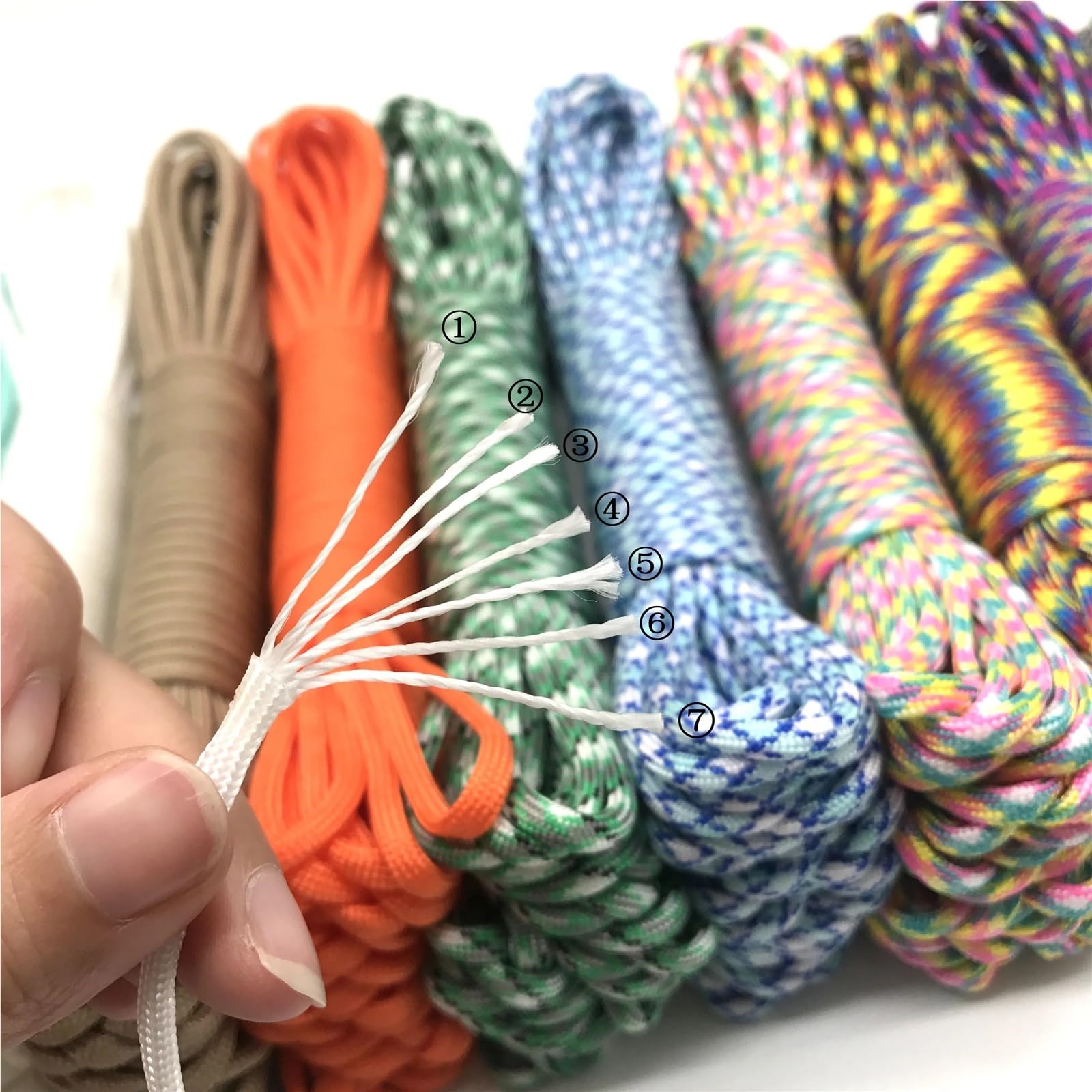 Paracord, 550 Seil 7 Ständer 100FT 50FT Cord Survival Kit (08,10 Meter)