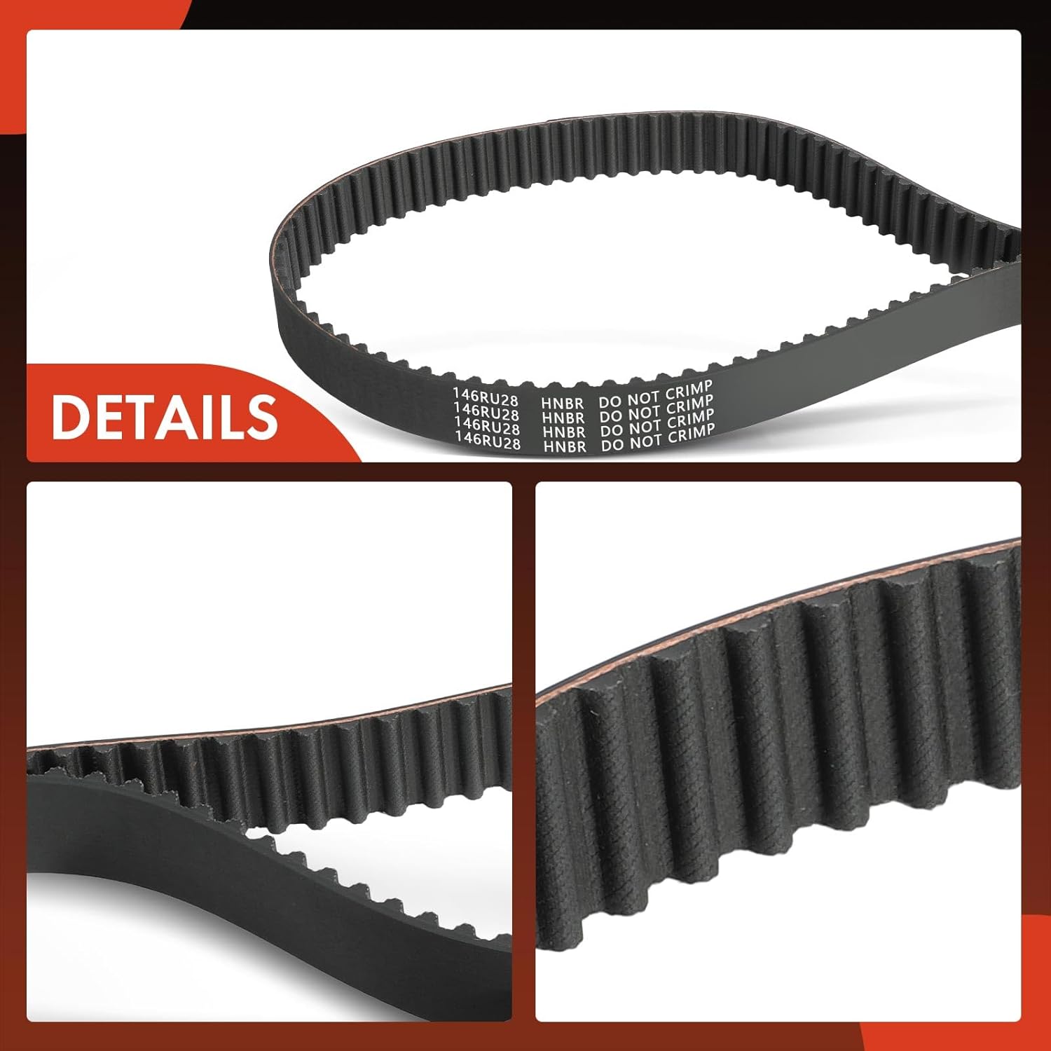 A-Premium Engine Timing Belt Compatible with Jeep, Dodge, Plymouth & Chrysler Cars - Wrangler, Liberty, TJ, Grand Caravan, Neon, Stratus, Sebring, Breeze, Cirrus, PT Cruiser, Voyager, Grand Voyager