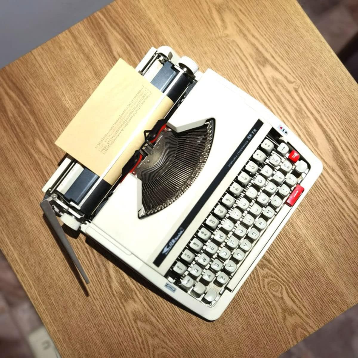 Vintage Schreibmaschine Modell,Elektrische Schreibmaschine mit Korrektur,Tragbare Retro manuelle Schreibmaschine,für Notizen oder Briefe oder kreatives Schreiben,literarisches,White