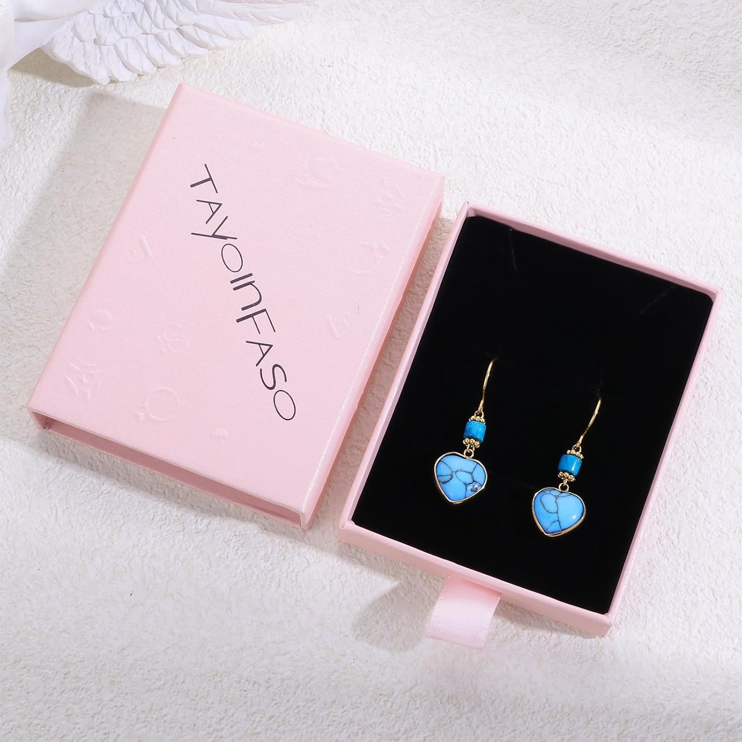 925 Sterling Silver Natural Gemstone Teardrop Fishhoop Drop Earrings 18k Real Gold Plated Turquoise Lever Back Earring Teardrop Jewelry Birthday Valentine's Day Gift for Women - Image 7