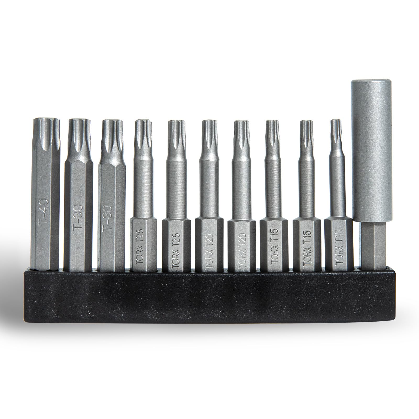 2"/50mm T10-T40 Torx Screwdriver Bit Set + 2-3/8" Magnetic Bit Holder 10Pcs