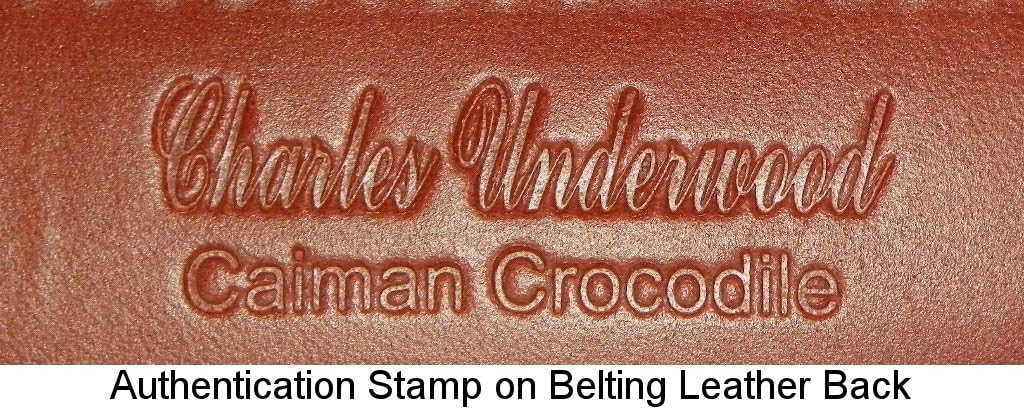 Charles Underwood Genuine Caiman Crocodile 1-3/16" Belt 2 Classic Buckles