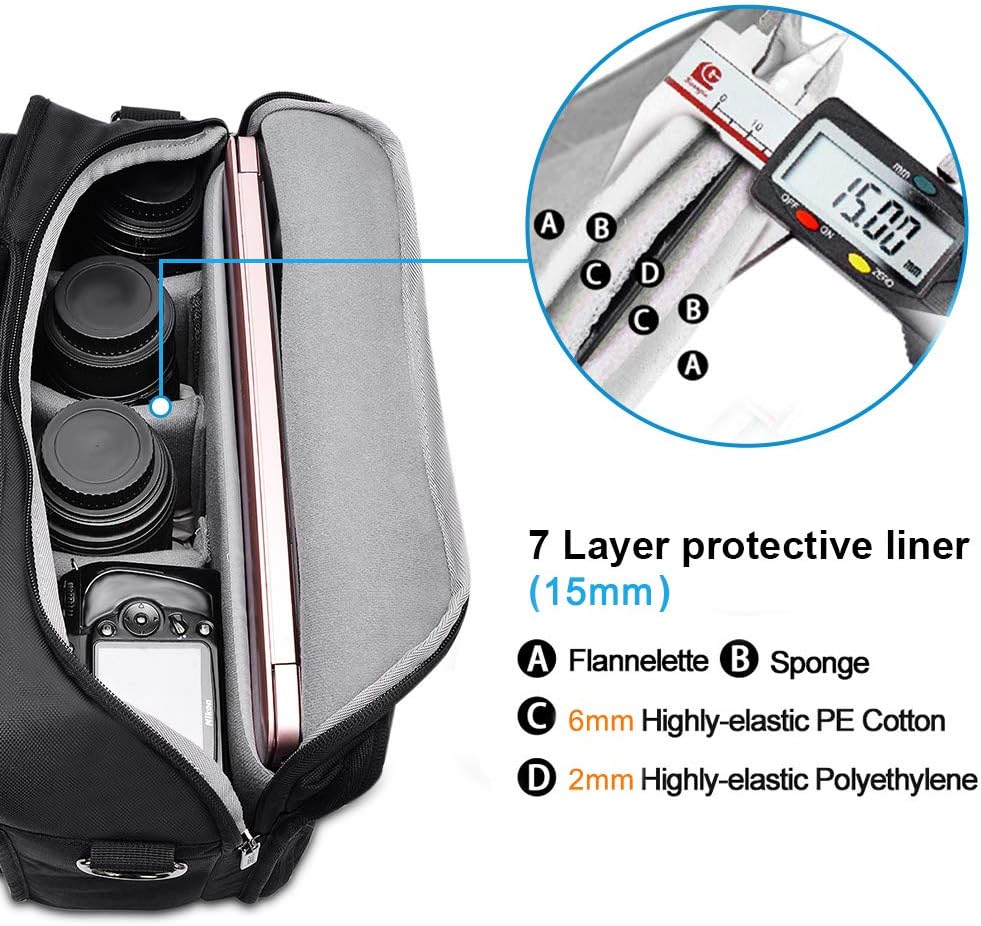 Flаѕh Sаlе CADeN Camera Backpack Bag for DSLR/SLR Mirrorless Cameras, Camera Case Shoulder Bag with Laptop Compartment 14, Tripod Holder, Rain Cover, Compatible for Sony Canon Nikon Camera and Lens Accessories