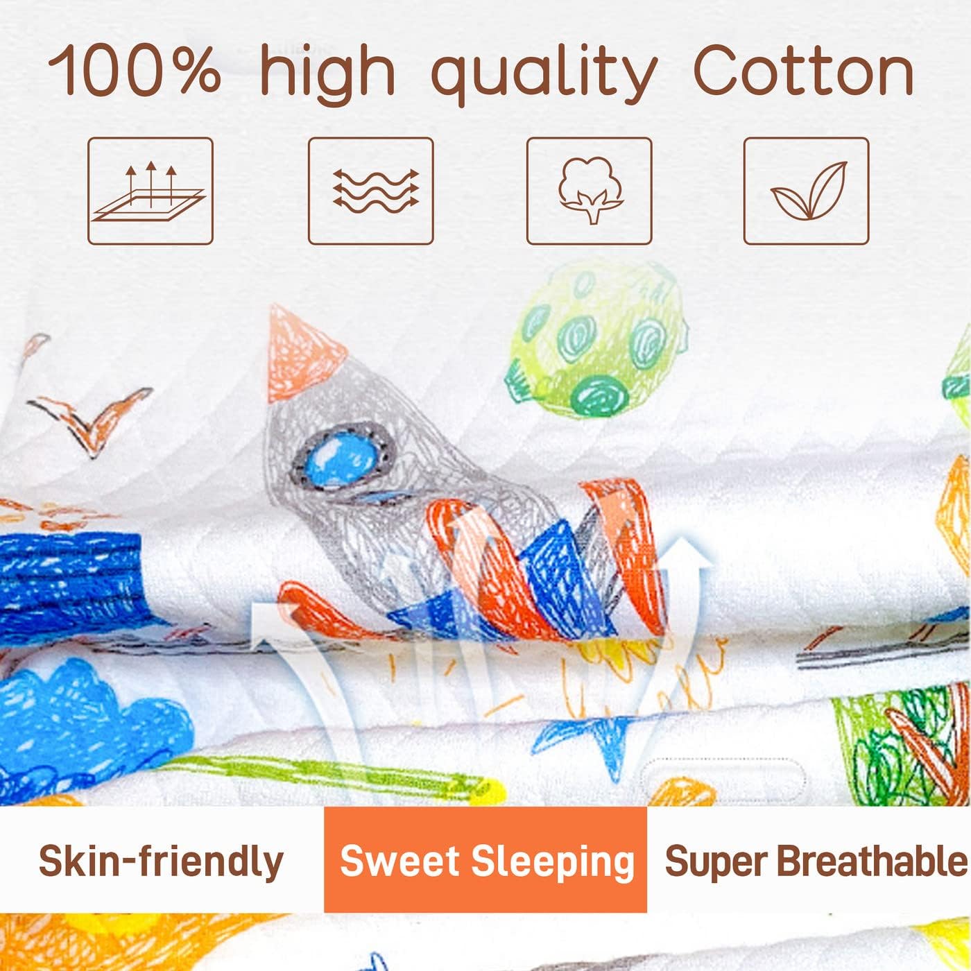 ZIGJOY Toddler Sleeping Bag 1.5 TOG Baby Sleep Bag with Feet Cotton Sleep Sack All Year Round for 3-4 Years Baby Girl Boy Essentials Excavator - Image 4