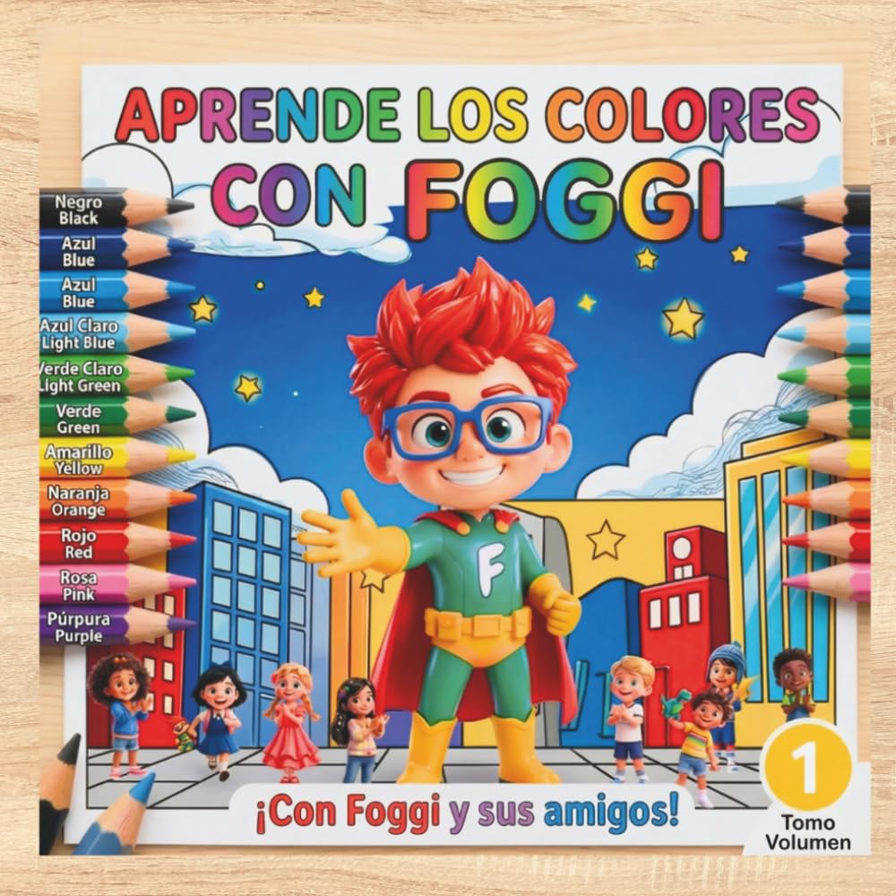 Aprende los Colores con Foggi: Libro de Colorear Bilingüe (Español e Inglés) para Niños y Niñas (Las Aventuras de Nini y Foggi)