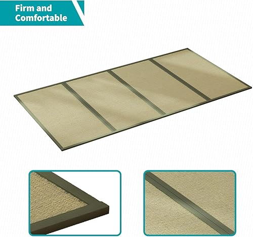 Miniatura 5 de BALUS Tapete de tatami japonés colchón Igusa colchón de tatami de hierba rush colchón de suelo plegable japonés tradicional colchón futón japonés