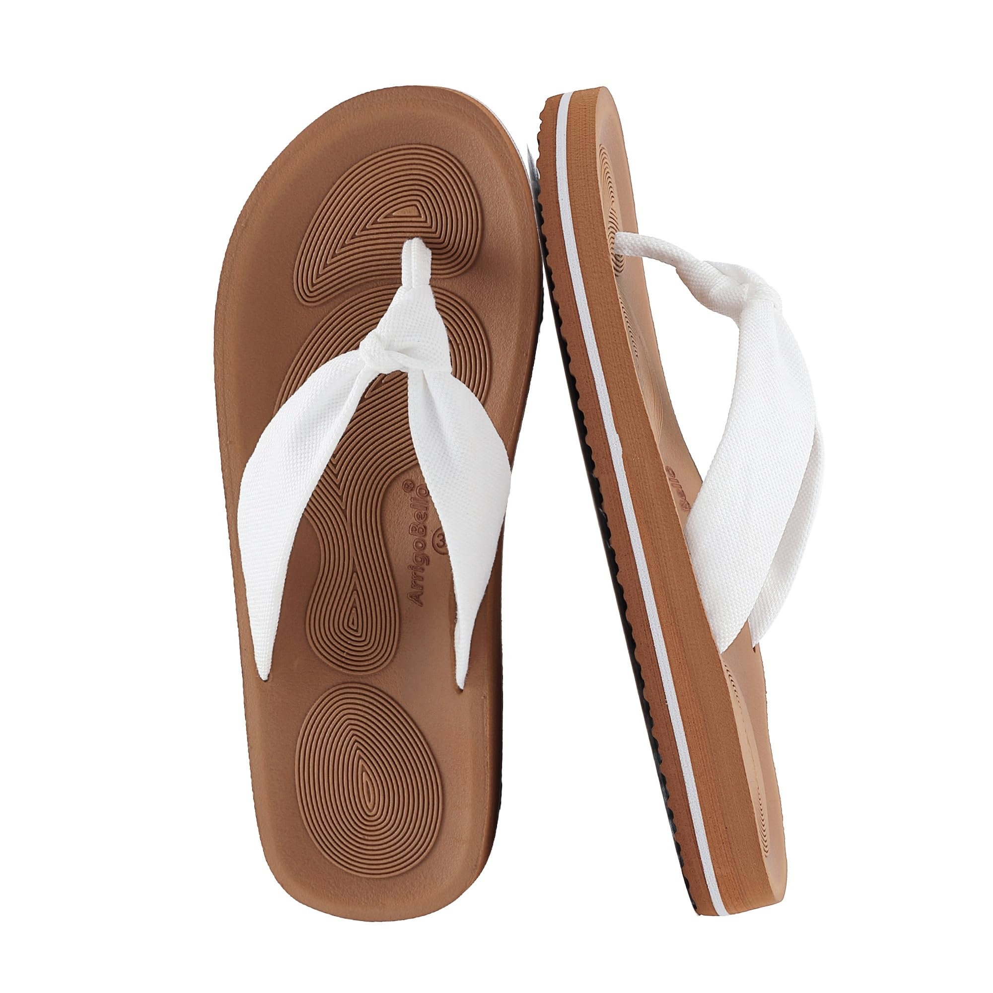 ARRIGO BELLO Tongs Femme été, Confortables Tissu Sandales, Antidérapants Plage Piscine Chaussures, Mode Vacances Pantoufles Tailles 36-41