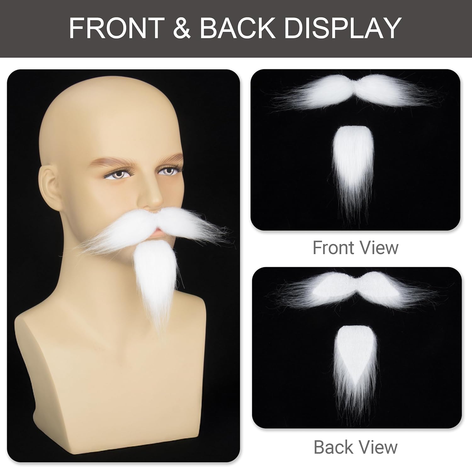 Yan Dream Self Adhesive Fake Handlebar Mustache and Goatee Small False Facial Hair Costume Accessory