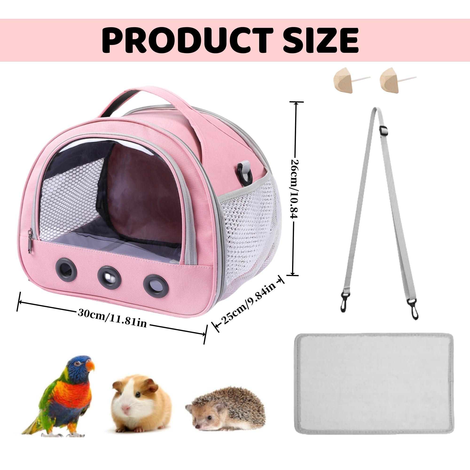 Pequeña bolsa de transporte para mascotas, bolsa de transporte para animales pequeños, caja de transporte para gatos, con correa para el hombro, bolsa de transporte para cobayas, bolsa de transporte