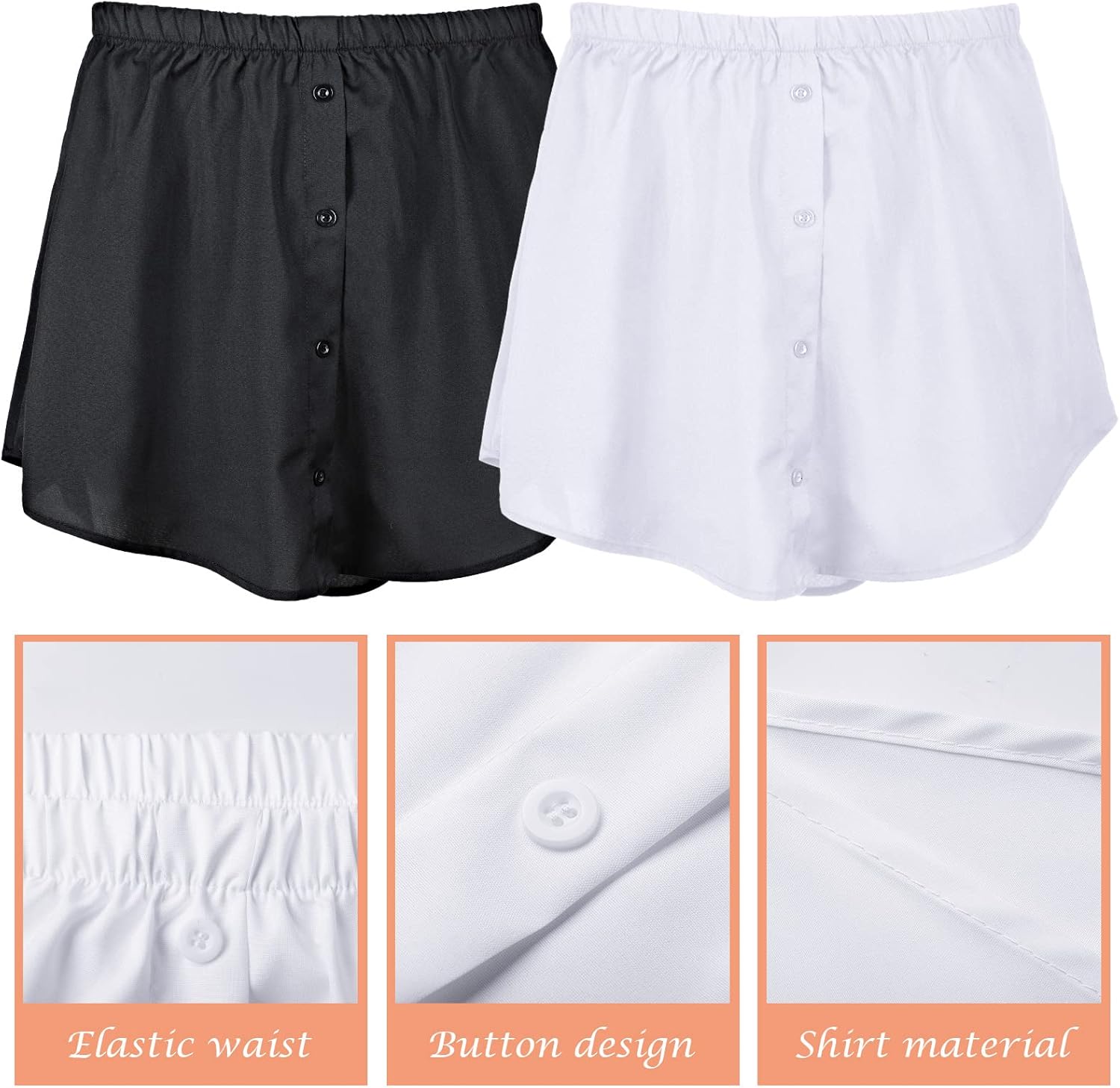 Boyiee 4Pcs Shirt Extender for Women Adjustable Layering Fake Lower Sweep Shirt Undershirt Half Length Hemline - Image 6