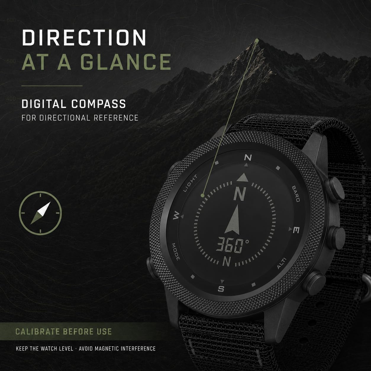 NORTH EDGE APACHE-46 Męskie Cyfrowe Zegarki Sportowe Wojskowe Kompas Temperatury Kroki Tracker Sportowe Zegarki Survival Tactical, Czarny silikon, silicio, pasek