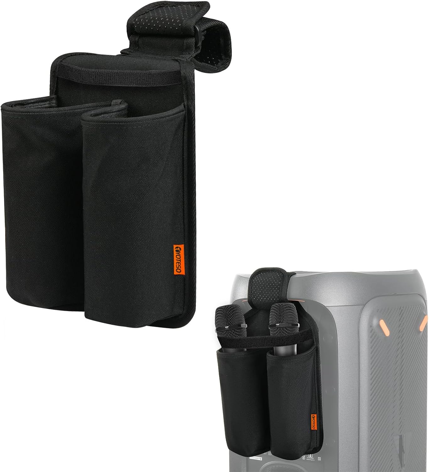 Wireless Microphone Case, Dual Microphone Holder & Mic Bag, Compatible with JBL Wireless Two Microphone System & JBL Partybox 110/120/310/320/710, Protective Cover for Handheld Mics - Bag Only