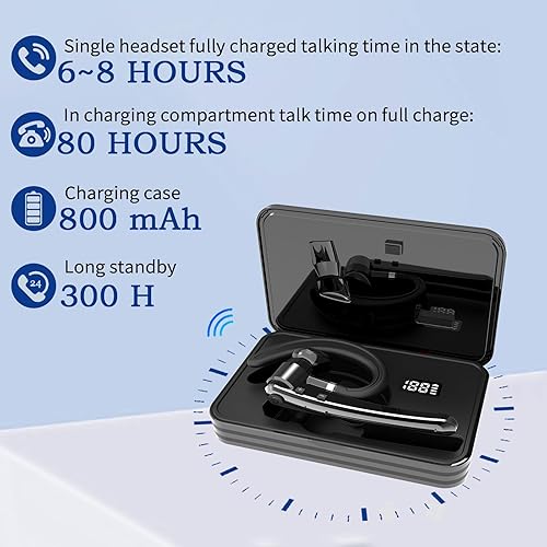 Miniatura 2 de Auriculares Bluetooth Bluetooth para teléfonos celulares Wireless Blue Tooth 5.0 Head Set in-Ear Piece con micrófono para teléfono celular Manos