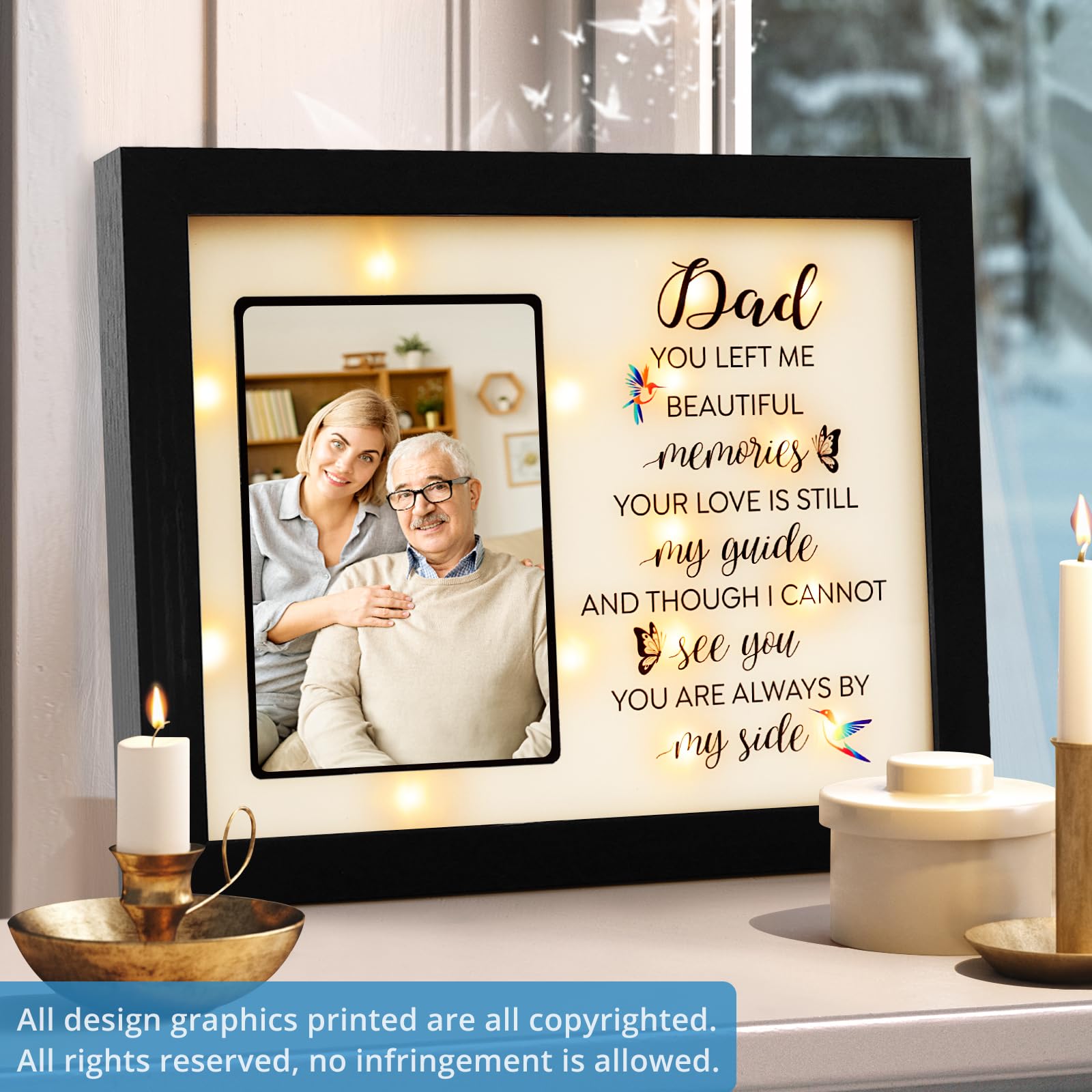 Amazon.com - Sympathy LED Shadow Box 4x6 Picture Frame - Memorial