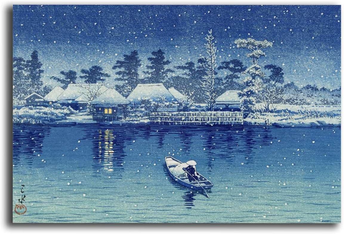 MEIXI MOBILE Printed Canvas Wall Art Japanese Woodblock Prints By Kawase Hasui