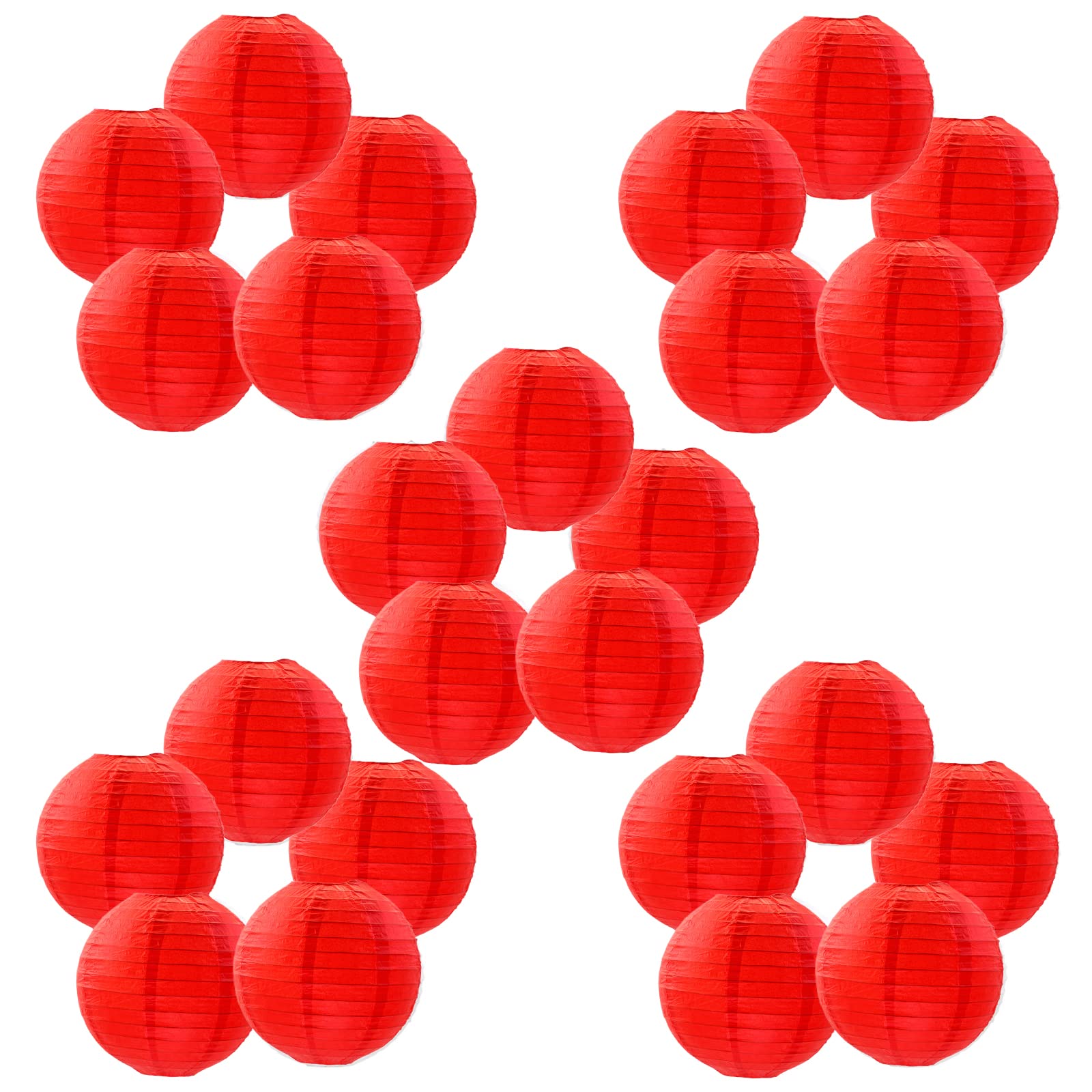 12 Pezzi Palla di Carta Lanterna, Lanterna di Carta Rosso, Decorazione Lanterna, Applica a per Decorazione di Matrimonio, Casa, Natale, Feste Ecc(Rosso)
