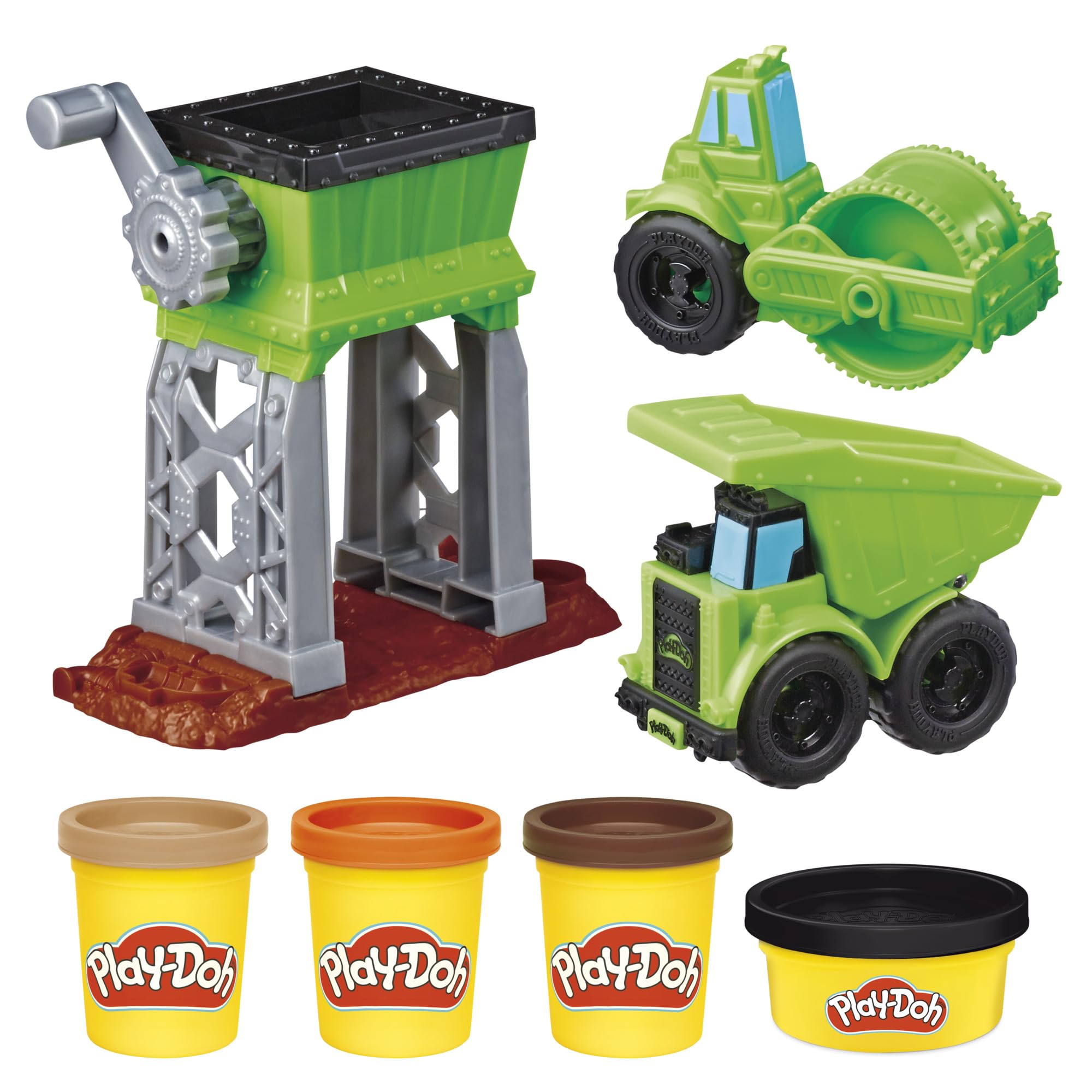 Gravel Yard Construction Playset | 2 Toy Trucks & Gravel Grinder, Sensory Play, Arts & Crafts for Kids 3+