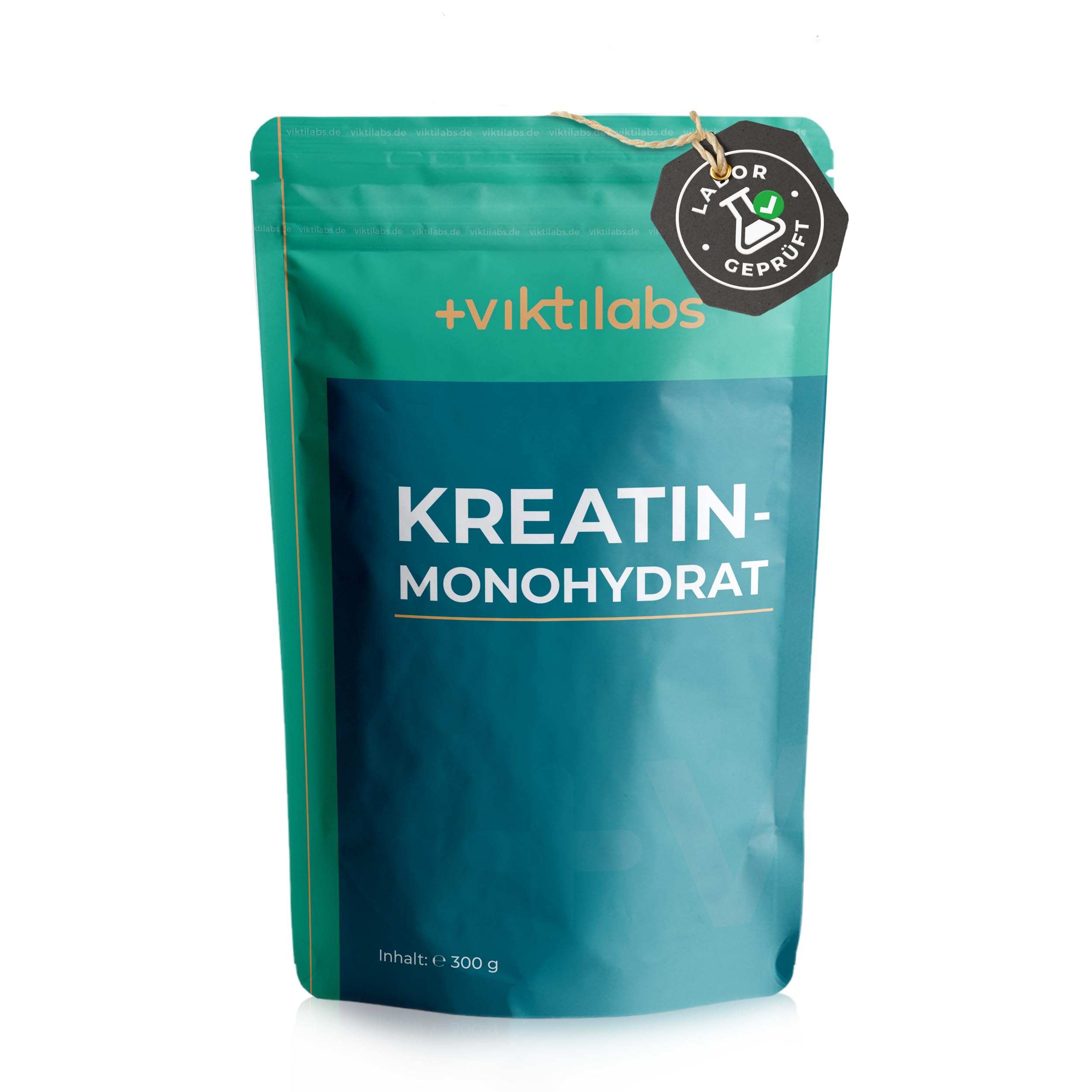 Kreatin Monohydrat - 99,9% Reinheitsgehalt - mikronisiertes Pulver (Mesh 200) - 3,4 g pro Tag - 300 g veganes - ohne Zusatzstoffe