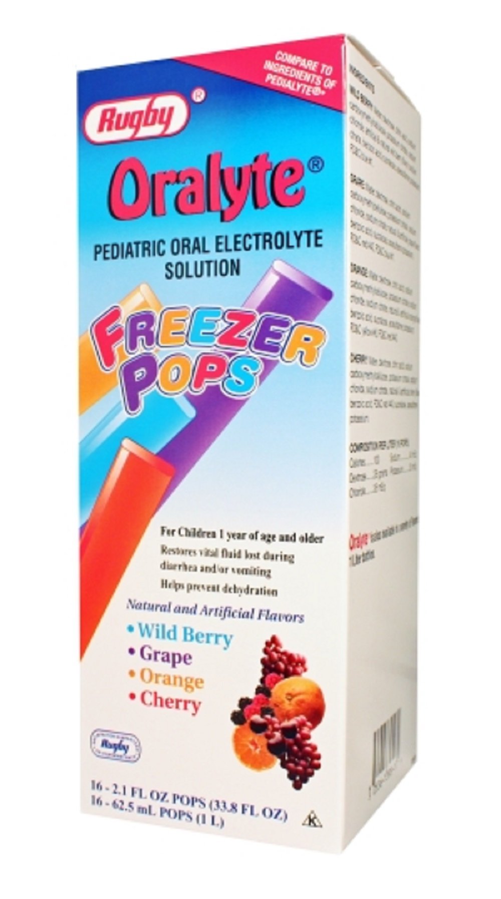 Rugby Oralyte Freeze Pops 16 pops