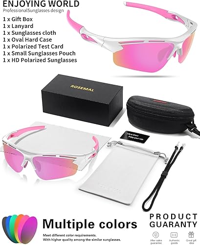 Miniatura 6 de Lentes de sol polarizados deportivos para hombres y mujeres, protección UV400 para correr, ciclismo, pesca, senderismo, TR90