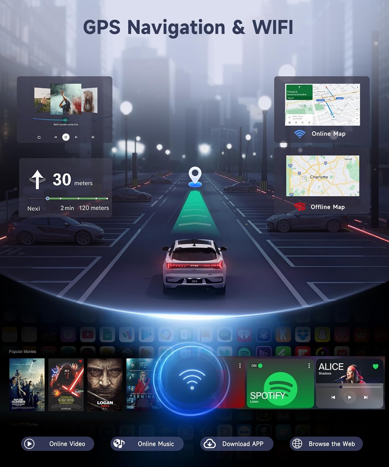 6G+128G Car Radio for Ford Focus 2012-2018 with Wireless CarPlay Android Auto, 9.7 Inch Touchscreen Android Car Stereo with GPS WiFi Mirror Link SWC Bluetooth FM RDS DSP Backup Camera