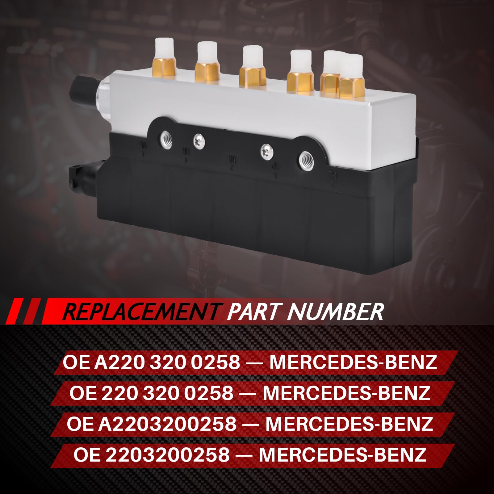 Luftfederventilblock Ventilsteuergerät Ersatz für S-Class W220 S280 S320 S350 S400 S430 S500 S600 4-ma tic S 55 AMG S 65AMG Autozubehör Teil# 2203200258 220 320 02 58