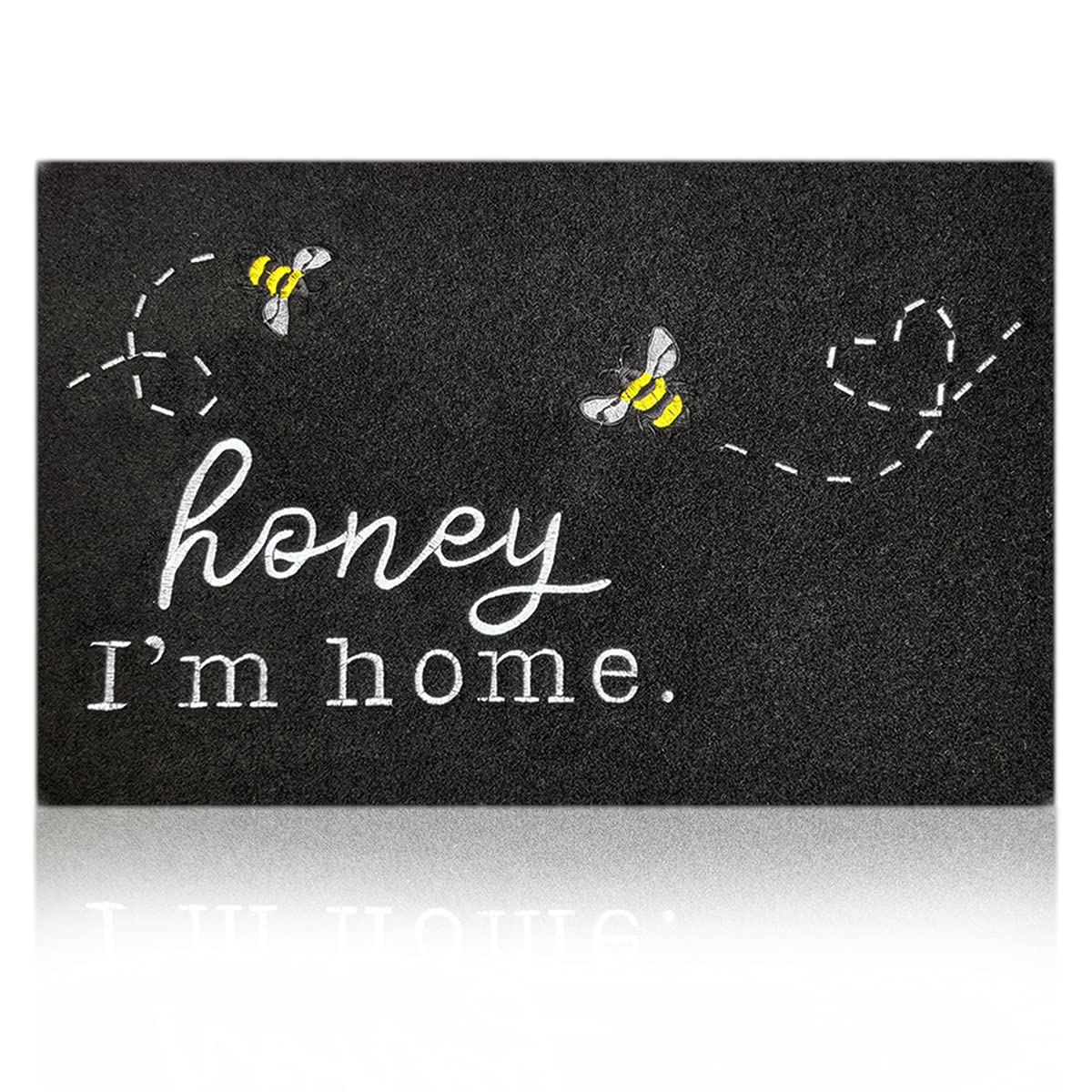 Large Door Mat Funny Front Doormat Kitchen Rugs Front Entrance Outdoor Indoor Bee Low Profile Non Slip Durable Rubber Doormats for Porch Patio Entry