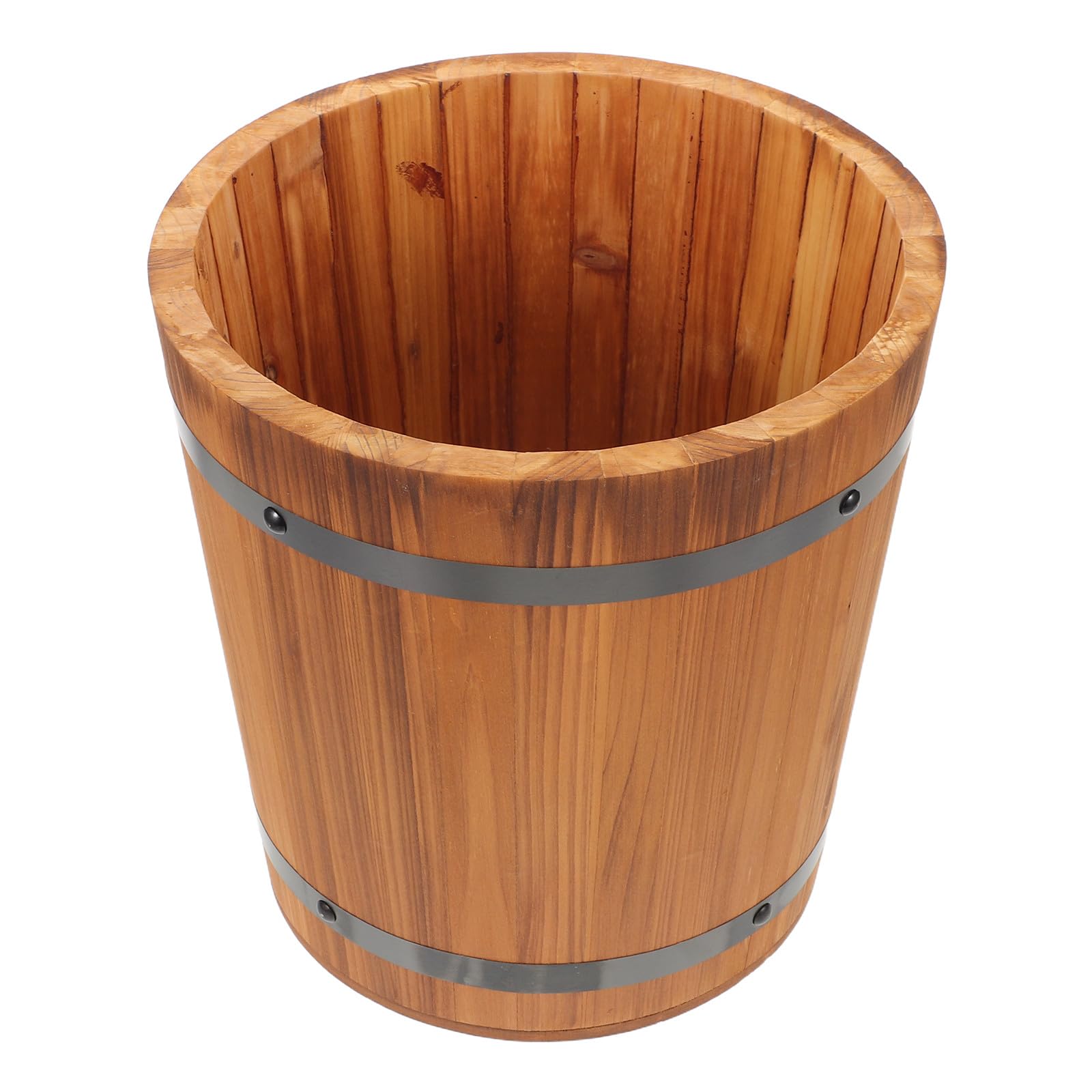 INOOMP Contenitore Per Riso e Cereali in Legno Barattolo Per Conservazione Alimentare Secchio Per Riso Ampio Spazio Di Archiviazione Vaso Per Fiori Da Giardino in Legno Contenitore Per Ce
