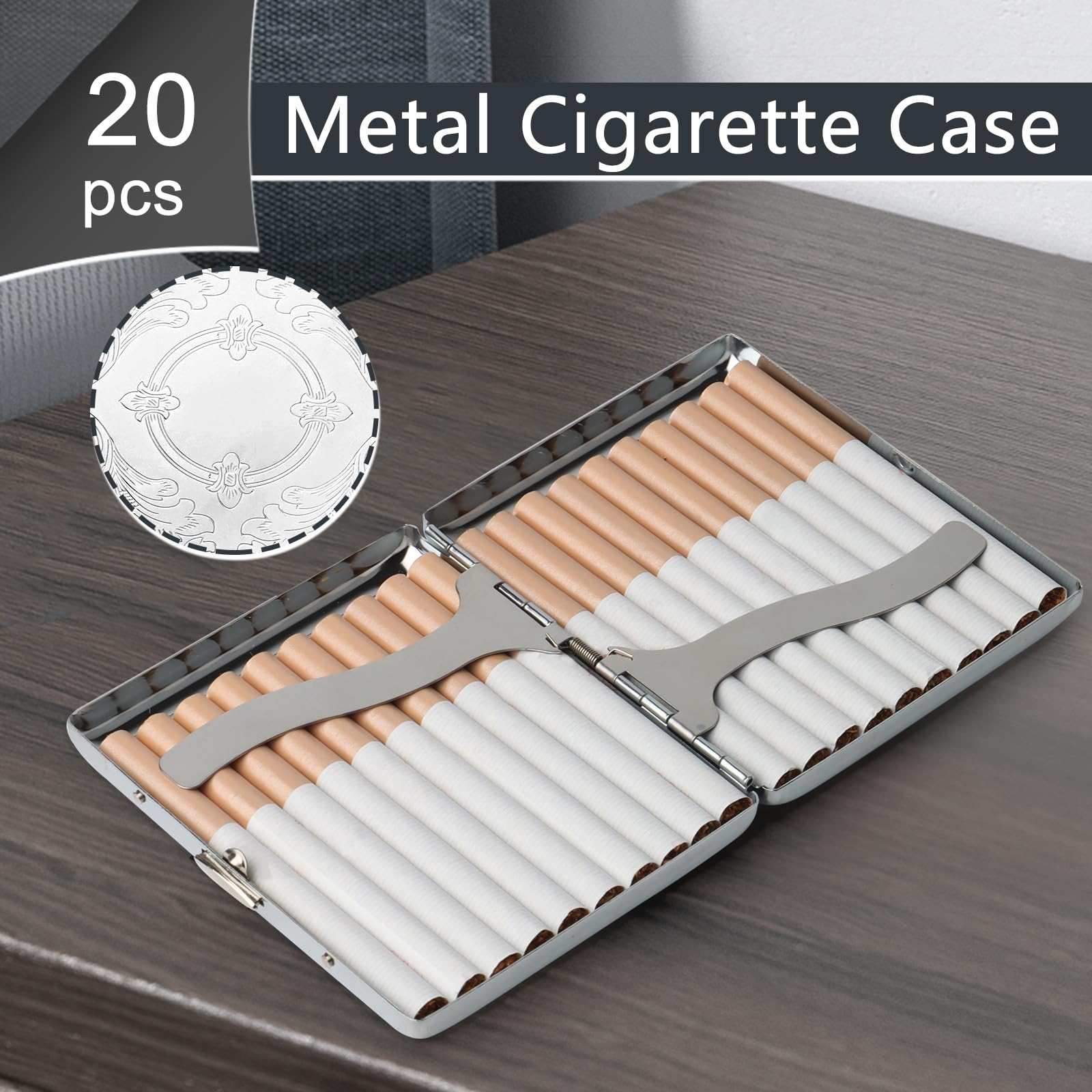 Porta Sigarette In Metallo – Modello Onda Argentata (Silver Wave) – Per 10 King Size
