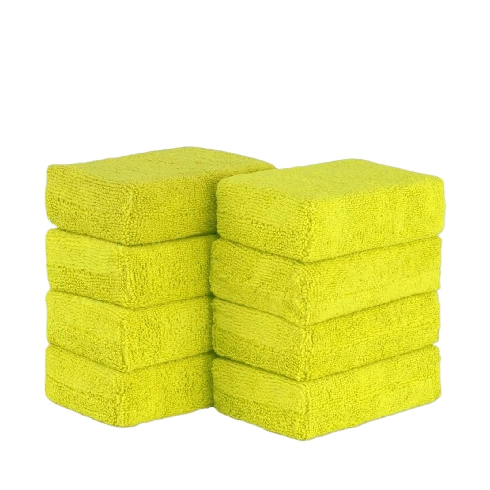 Compatibile con 8 tamponi applicatori di cera for auto in microfibra, spugna rettangolare morbida for la rimozione della, tampone lucidante for cura vernice(8PCS Yellow)