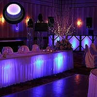 Vista 4 de Luz debajo de la mesa para fiestas, iluminación de mesa de cóctel para bodas con control remoto, iluminación vertical recargable para mesa de café