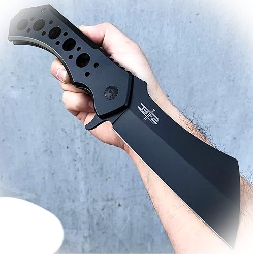 Cuchillo de bolsillo abierto con asistencia táctica gigante de 12 pulgadas, hoja plegable, color negro, para acampar al aire libre, profesional,