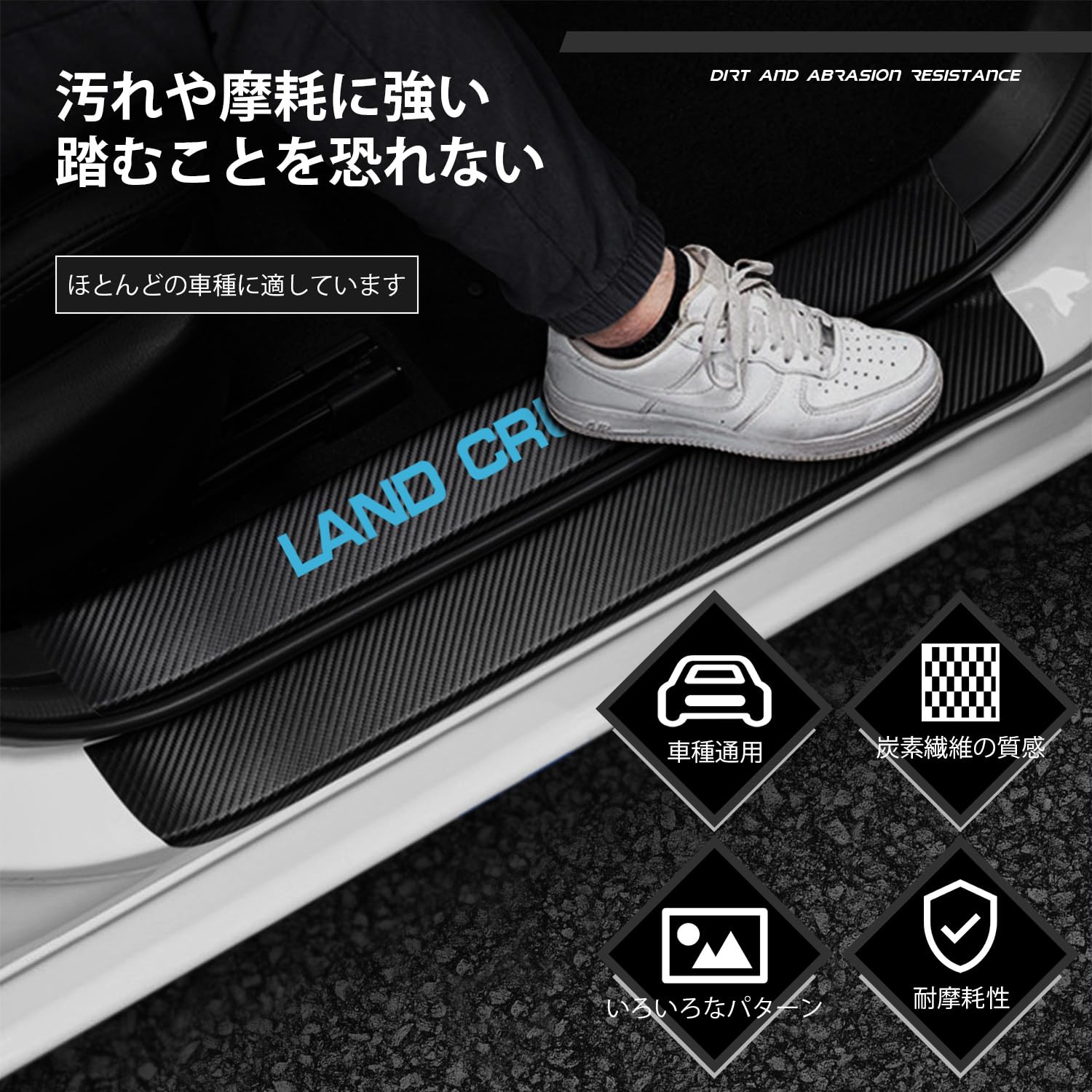 Amazon | MONGAI サイドステップガード ランドクルーザー ブルー 4点 