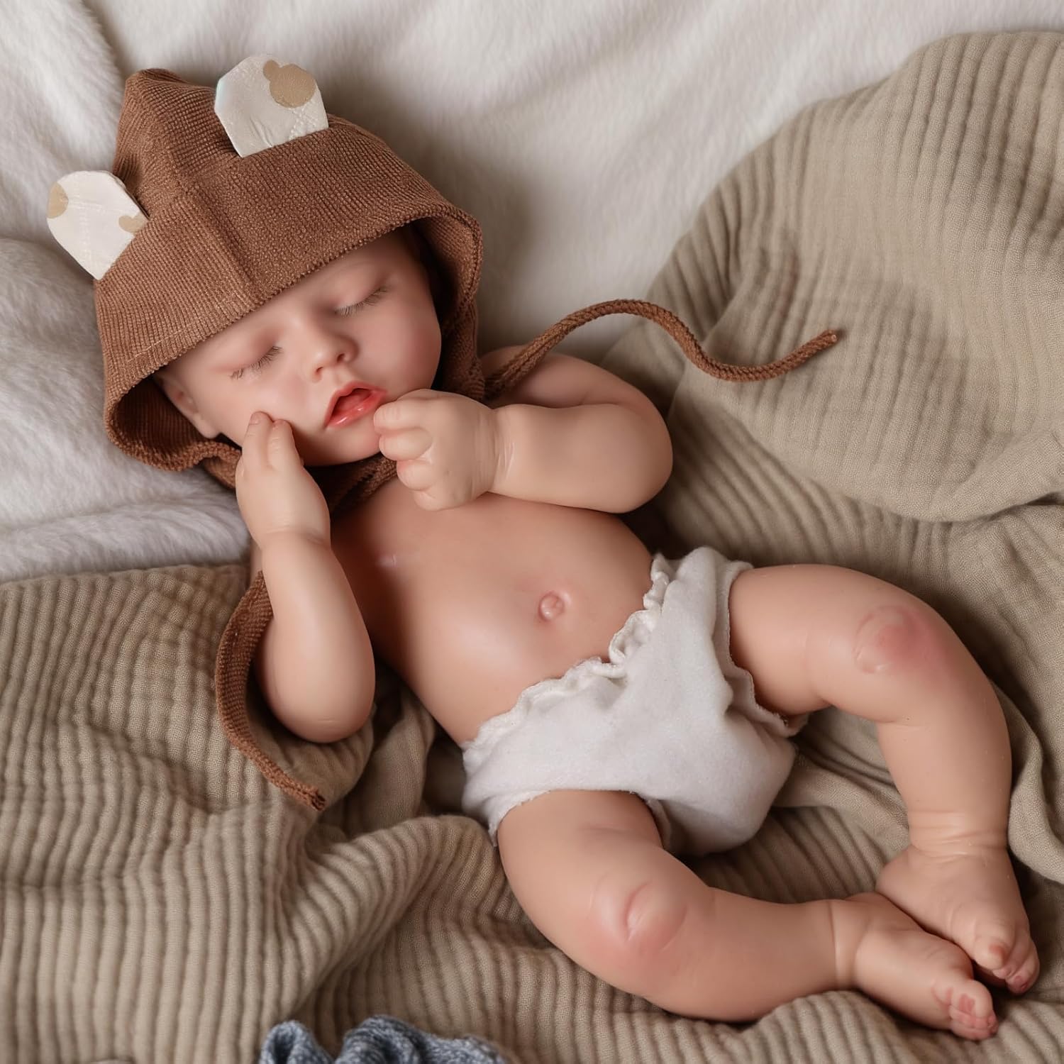 BABESIDE Reborn Baby Dolls Silicone Full Body - 16 Inch(Weight 3.97 lb) Platinum Full Silicone Dolls Boy Reborn Baby with Complete Accessories for Collectors & Kids Age 3+