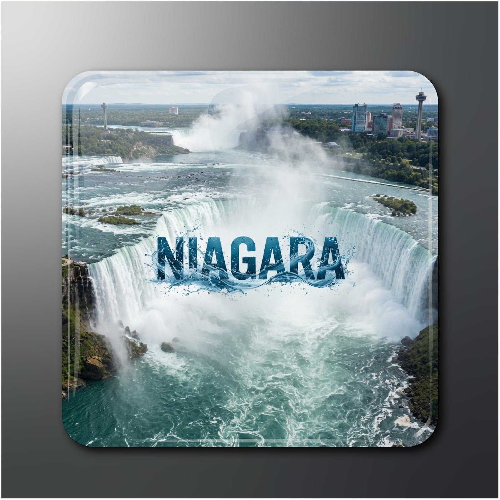 niagara scenic waterfall fridge magnet, 2x2 inch glossy finish, pack of 1