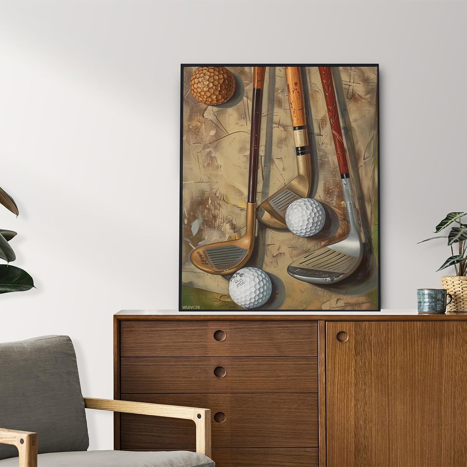 WUIVCTR Golf Vintage Sports Paint by Numbers Kit DIY Drawing Paintworks Adults Beginners 16x20 Inch