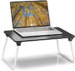 Ruxury Table de bureau pliable pour ordinateur portable, Plateau de service pour petit-déjeuner, Portable & Léger Mini Table, Bureau de table pour canapés - Bois