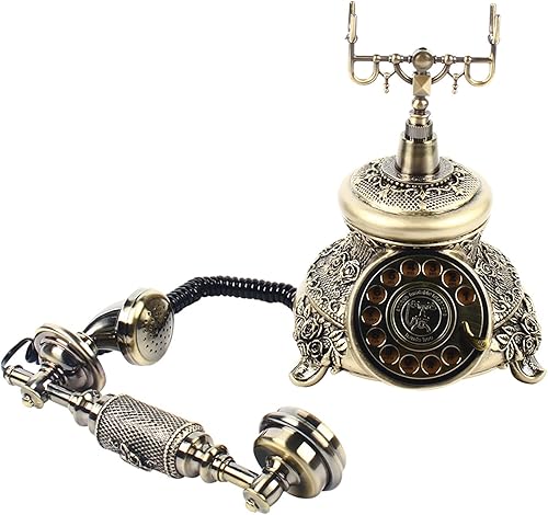 Vista 6 de AONIYA Teléfono antiguo Teléfono Vintage Teléfono Rotatorio Antiguo Teléfono Retro Teléfonos Fijos Retro Lujo Europeo Decoración Teléfono Antiguo
