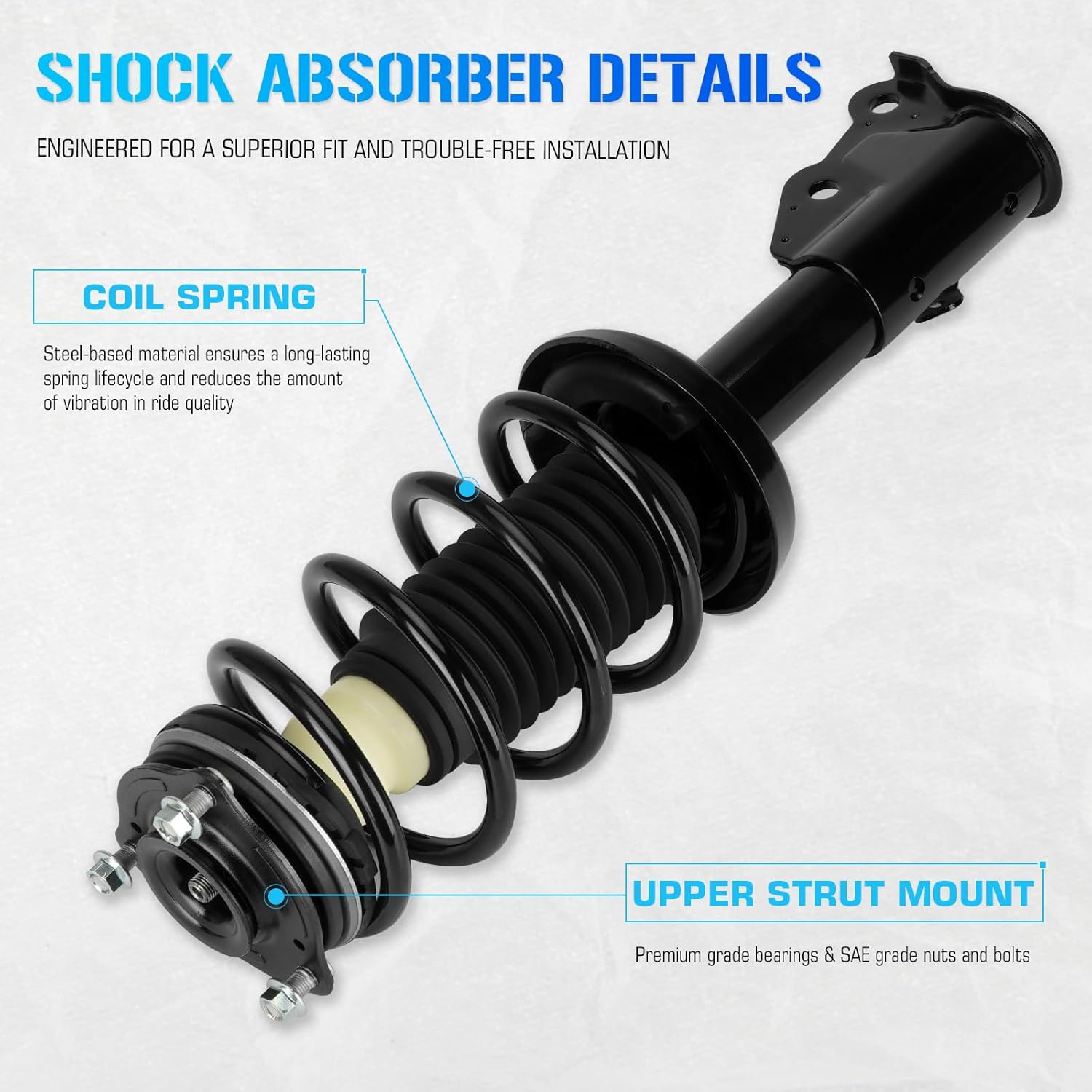 172284 172285 Front Struts Shocks for 06-11 Honda Civic 1.8L ONLY Coupe (EX, LX, DX) 2006 2007 2008 2009 2010 2011, w/Coil Springs Strut Shock Absorbers Assembly - [Exc. Sedan & Si/Hybrid/Gx ]